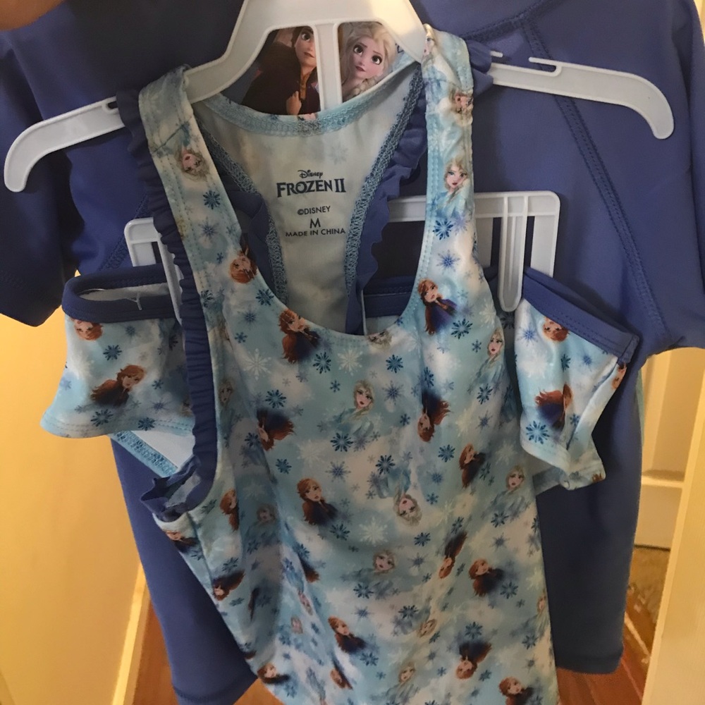 Frozen 2, 3 piece swim suit size medium